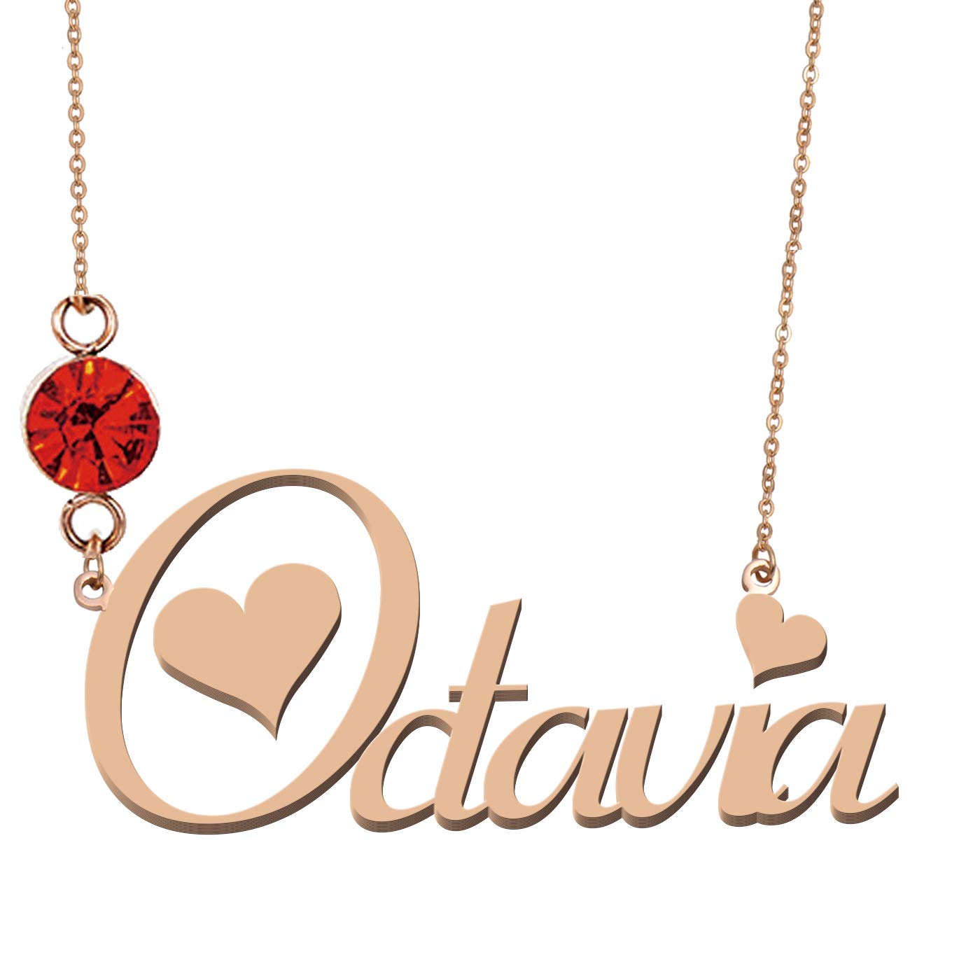 Personalized Name Necklace with Birthstone - Custom Engraved Jewelry Gift for Women - Perfect for Birthdays, Anniversaries & Mother's Day