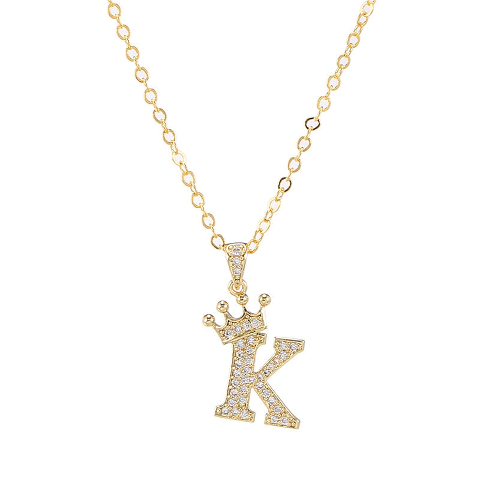 Custom Heart Initial Necklace for Women - Personalized Valentine's Day Jewelry Gift with Gold Filled Cross Pendant (Letter K, One Size) - Perfect for Anniversaries, Birthdays & Romantic Occasions