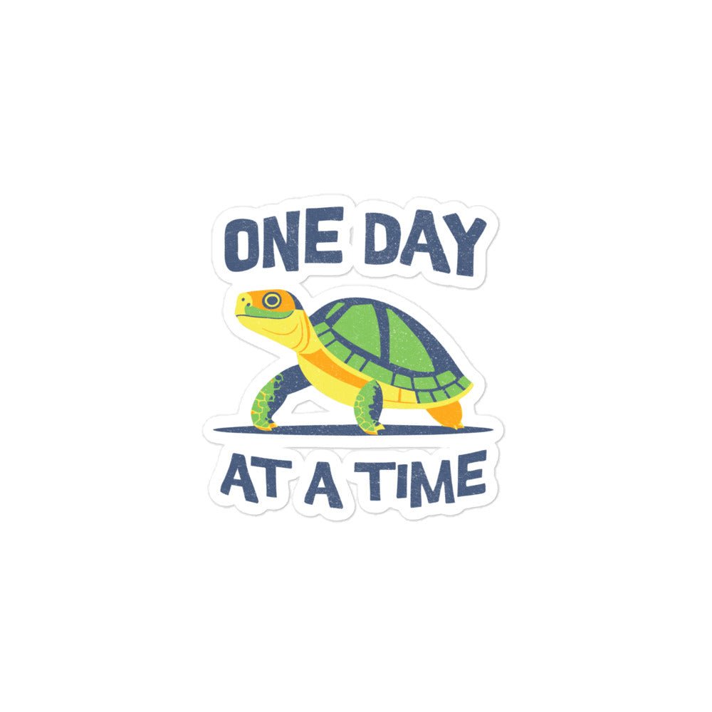 Steady Pace Sobriety Turtle Sticker - Motivational Recovery Decal for AA, NA, Sobriety Gifts - Perfect for Water Bottles, Journals & Laptops