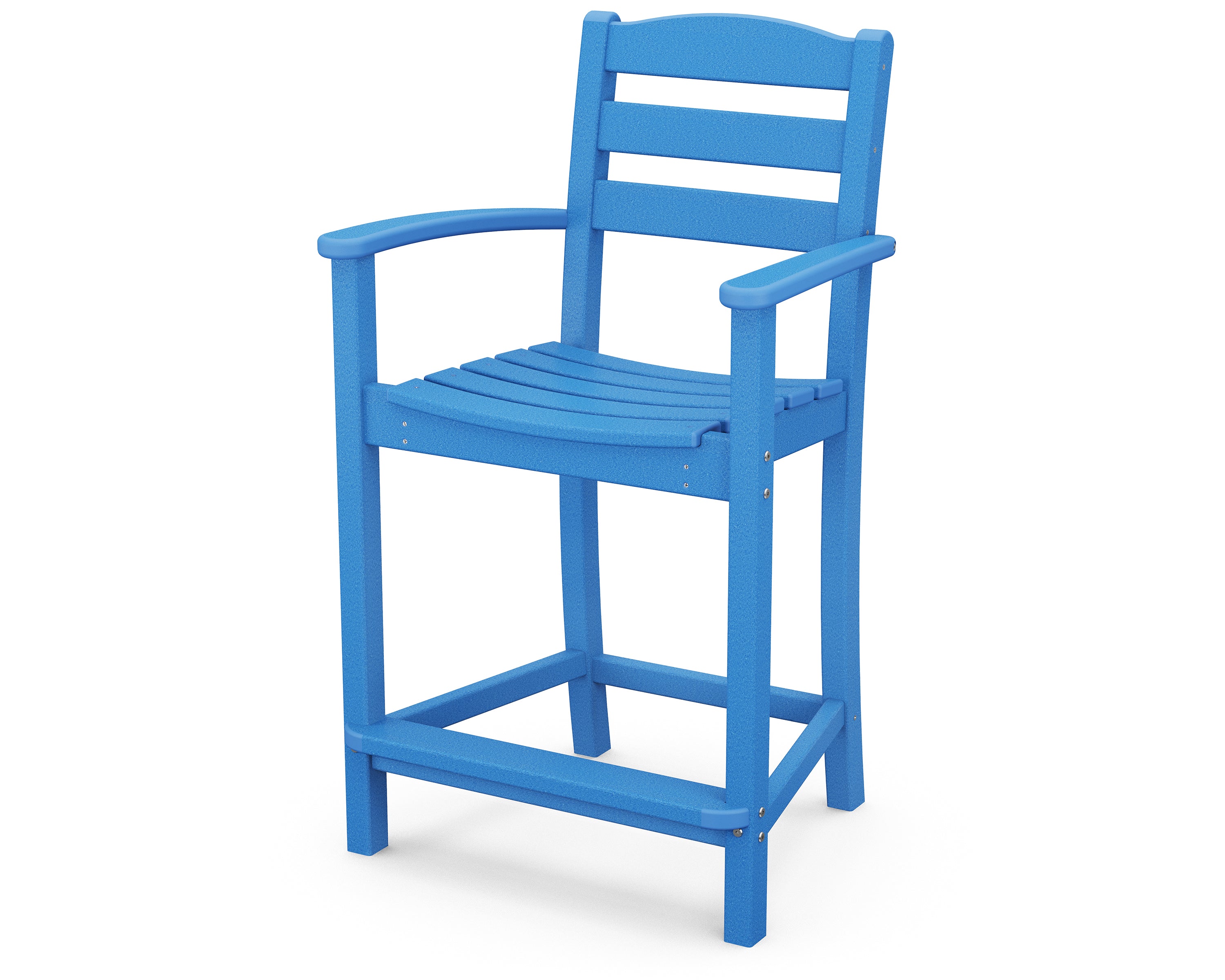 POLYWOOD La Casa Cafe Counter Arm Chair - Durable Outdoor Bar Stool for Patio, Kitchen, and Restaurant Use - Weather-Resistant & Comfortable Seating Solution