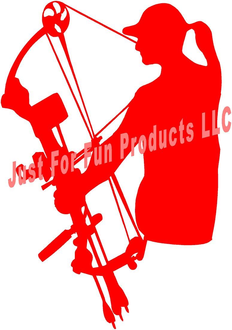 6 x 4 Inch Lady Bowhunter Vinyl Decal Sticker - Waterproof Die-Cut for Cars, Trucks, Windows, Laptops - Perfect for Outdoor Enthusiasts & Hunting Gear Customization