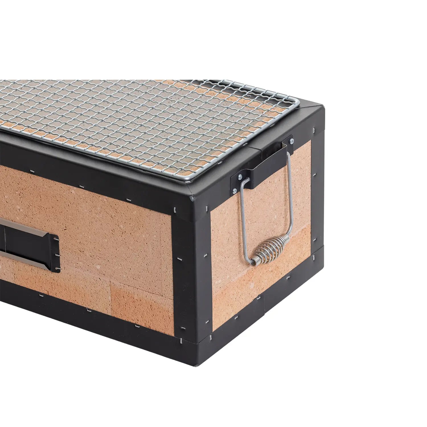 Premium Kaginushi Charcoal Konro Grill with Mesh Net - Medium Size for Outdoor BBQ, Camping & Backyard Grilling | Portable Japanese Style Grill for Perfect Yakitori & Grilled Meats