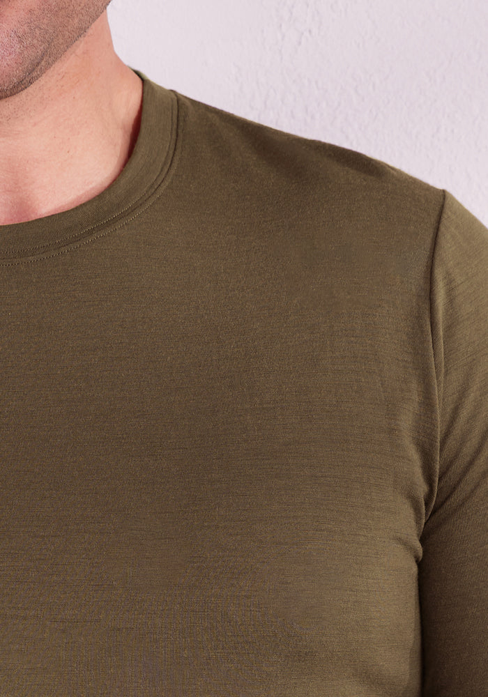 Endurance Tee - Olive Leaf Green Performance T-Shirt for Men | Gym, Running & Outdoor Activities