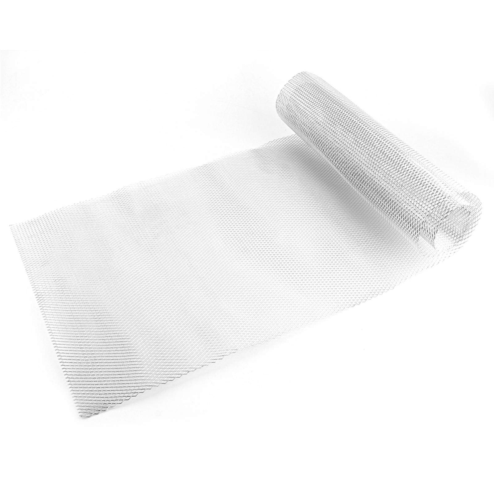 Universal Car Grill Mesh - 100x33cm Silver Aluminum Alloy Rhombus Grille (6x3mm) for Bumper, Body Kit, Mudguard & Hood Vent | Durable Vehicle Opening Cover | Perfect for Car Customization & Protection