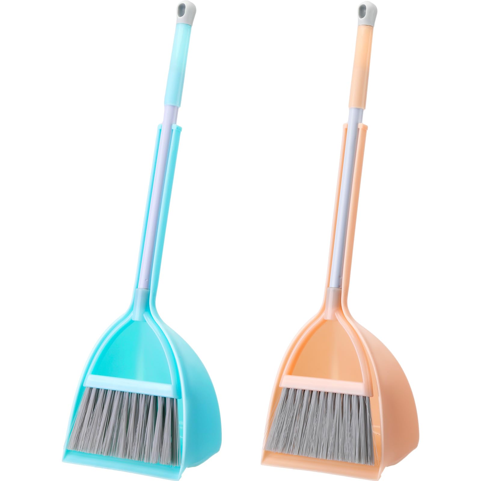 Roshtia 2-Piece Mini Broom and Dustpan Set for Kids - Toddler Cleaning Tools with Small Broom & Dustpan for Boys & Girls - Perfect for Kitchen, Bathroom, Pet Hair Cleaning (Blue & Red) - Ideal for Teaching Children Household Chores & Play Cleaning Activities