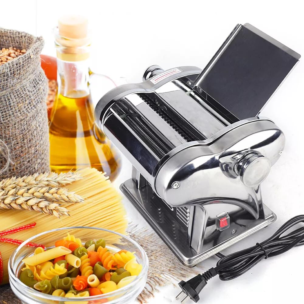 110V 135W Commercial Electric Dough Roller Machine | Stainless Steel Automatic Noodle Maker | Pasta Sheeter for Spaghetti, Lasagna & Dumplings | Perfect for Restaurants, Bakeries & Home Kitchens