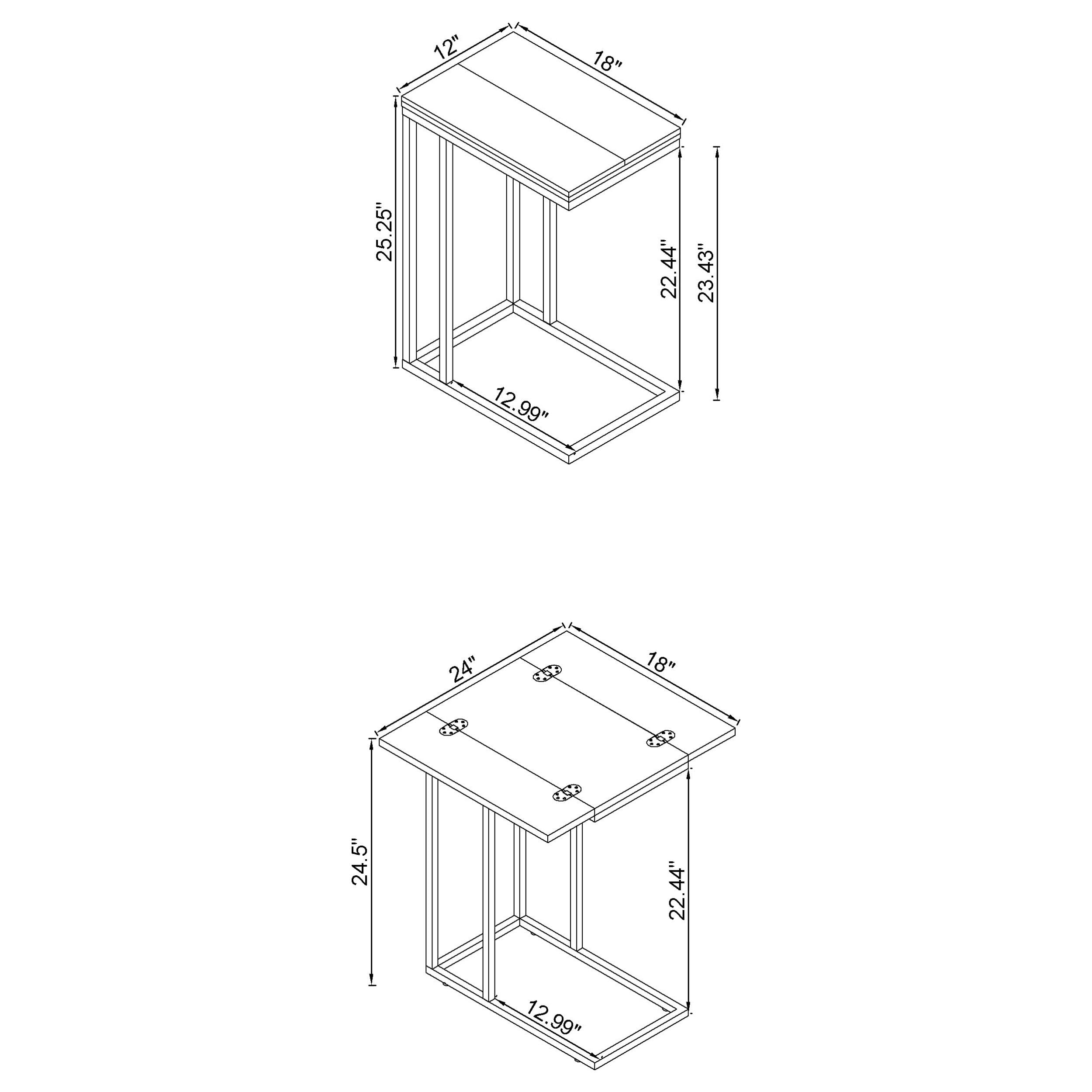 Expandable Rotating Top Snack Table - Coaster Home Furnishings Chestnut End Table for Living Room, Bedroom & Small Spaces