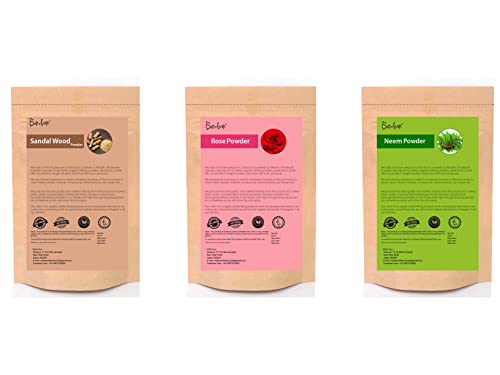 Pure Sandalwood, Rose & Neem Powder Face Mask for Deep Pore Cleansing & Glowing Skin - Natural Ayurvedic Facial Treatment for Acne, Blackheads & Skin Brightening (100x3g) - Perfect for Spa Day, Self-Care Routine & Bridal Skincare Prep