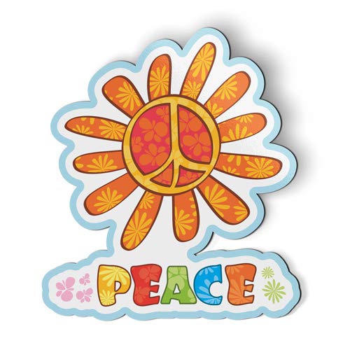 Peace Cute Flower Magnet - 3 Inch Decorative Fridge Magnet for Car, Locker & Office - Perfect for Home, School and Work Organization
