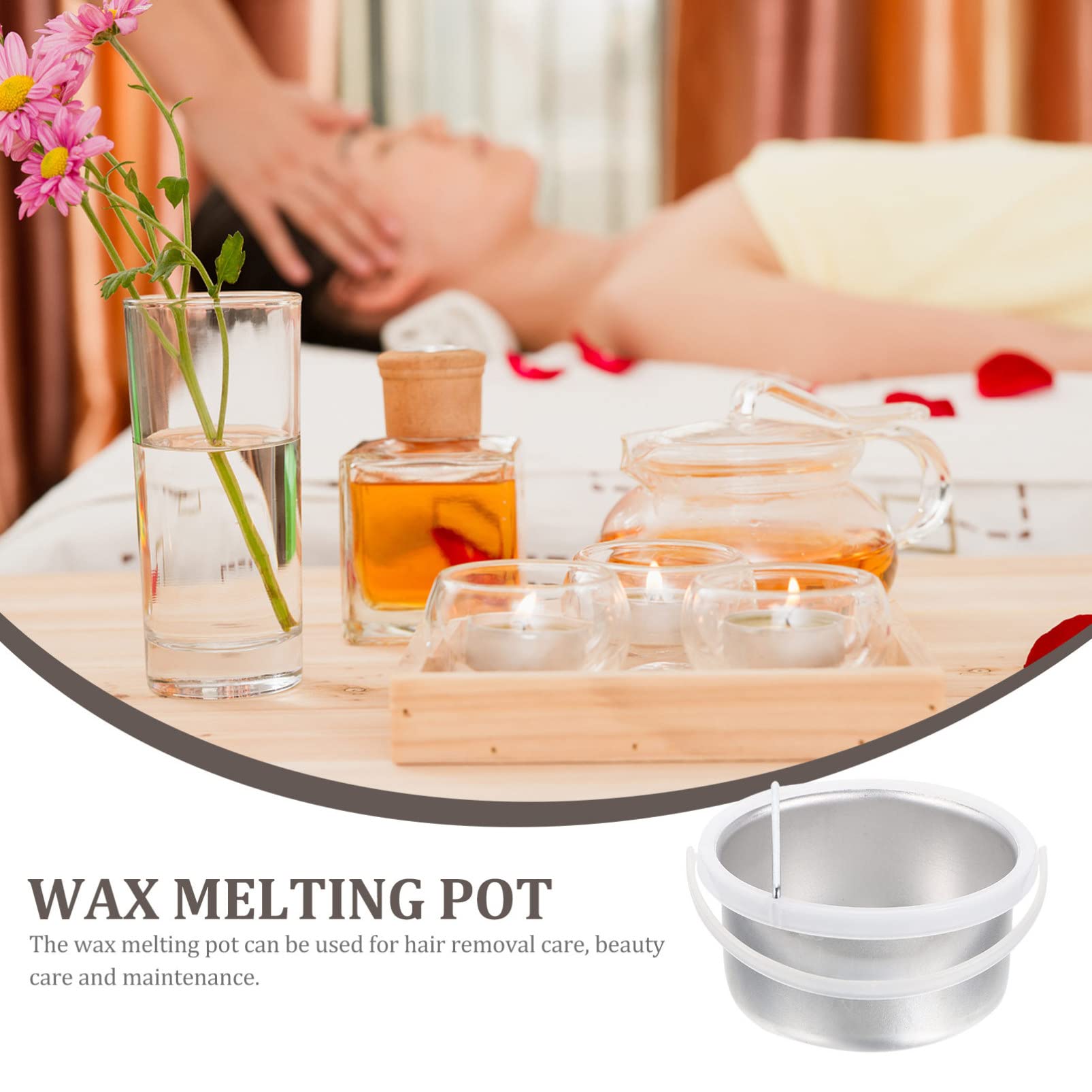 Portable KALLORY Small Wax Warmer Pot - Non-Stick Aluminum Wax Melting Container for Hair Removal, Depilatory Wax Machine with Universal Tool - Perfect for Home, Salon, and Travel Use