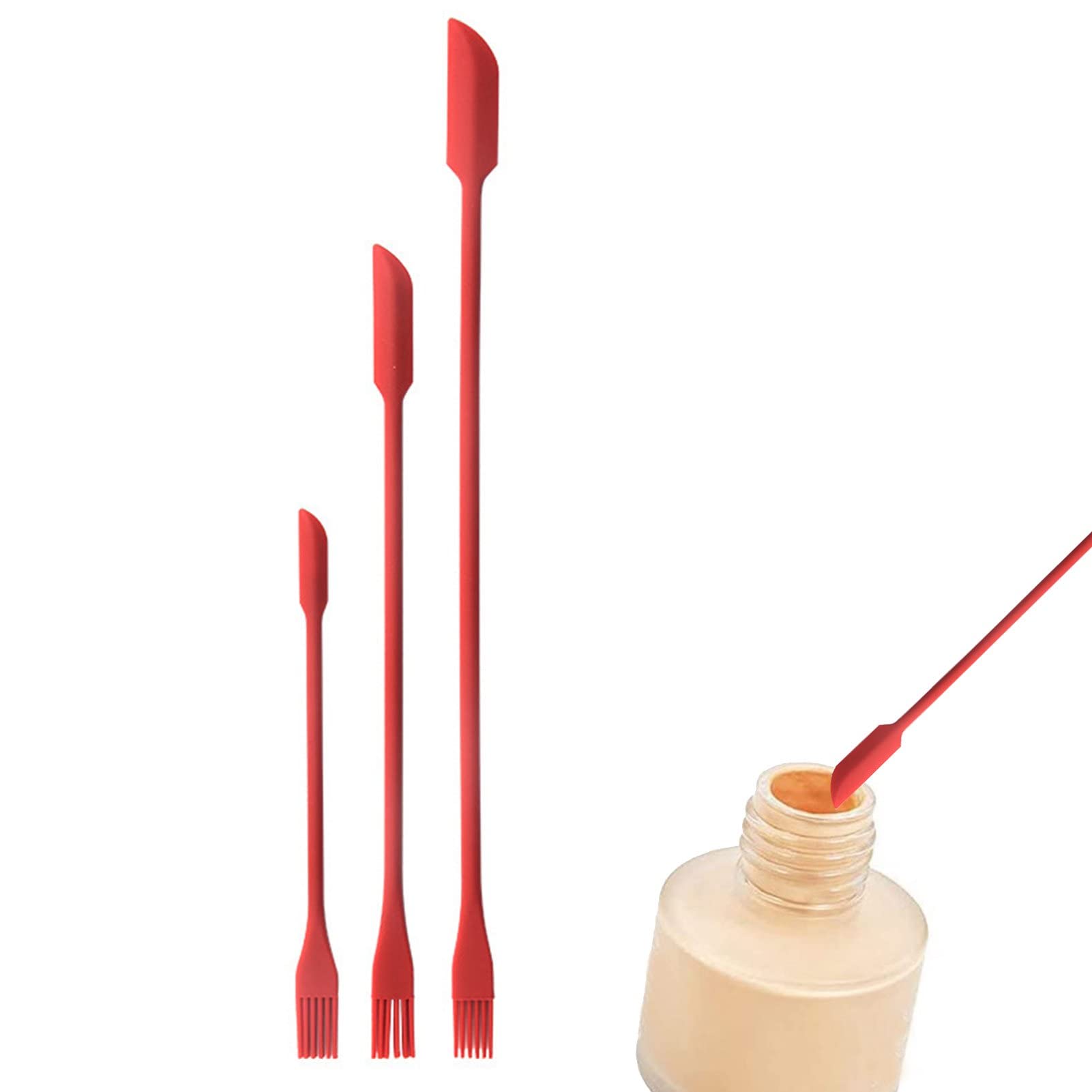 Onprix Mini Silicone Scraper Set - Reusable Tiny Rubber Spoon Scooper Tool for Cosmetics & Beauty Products | Perfect for Getting the Last Drop from Jars, Bottles & Tubes | Ideal for Makeup, Skincare & Haircare Applications