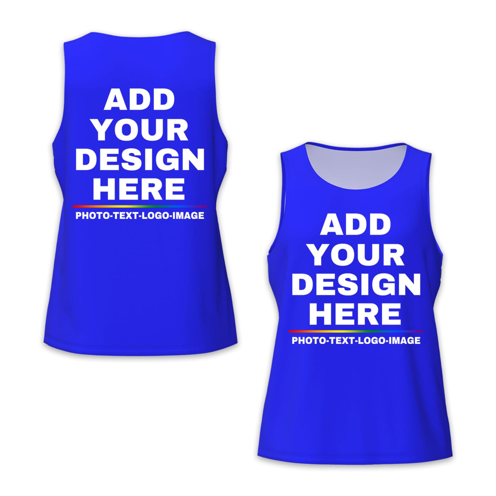 Custom Printed Tank Tops - Bulk Personalized Sleeveless Shirts with Logo, Photo & Text - Perfect for Team Uniforms, Events & Summer Fashion