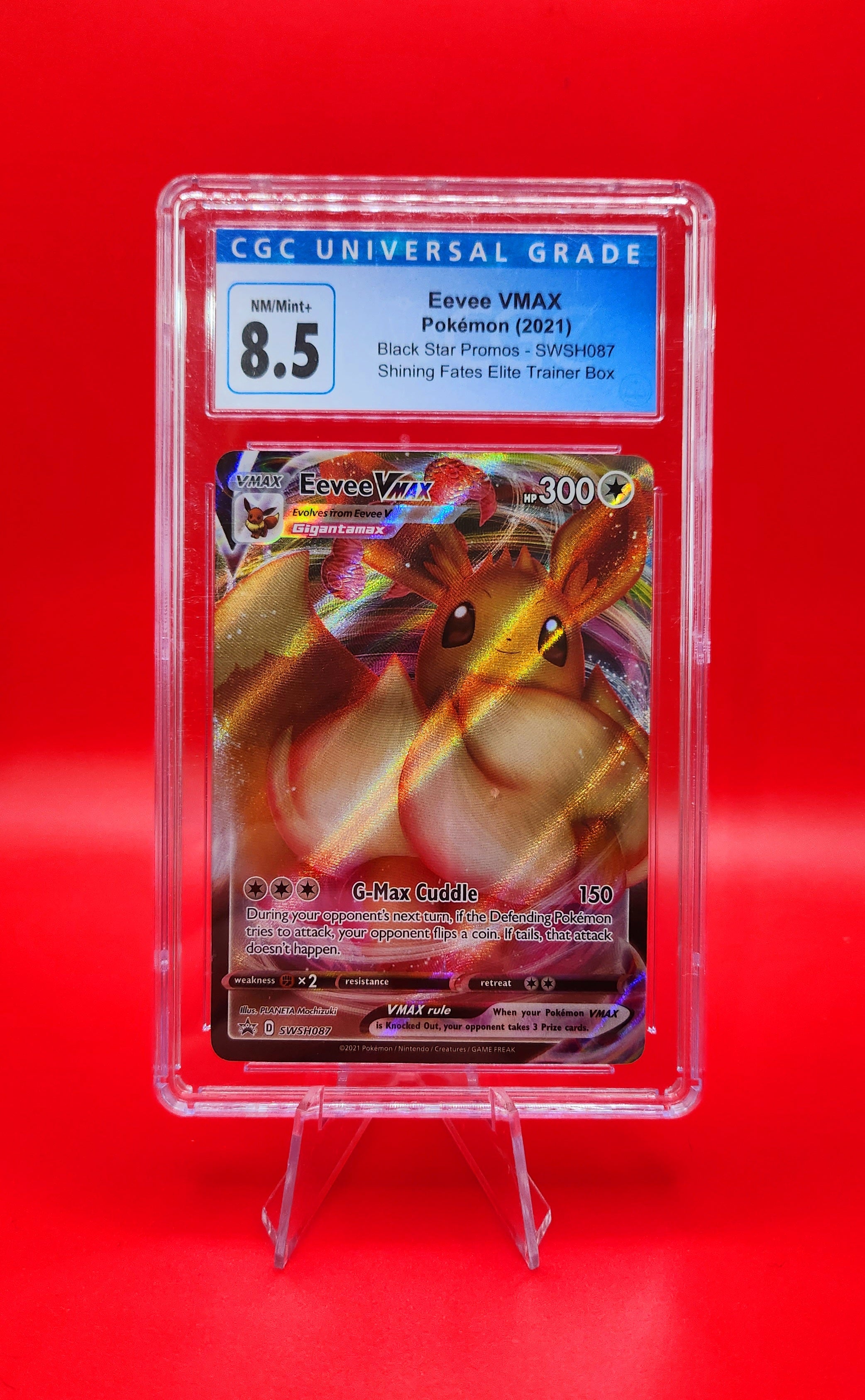Pokemon 2021 Black Star Promo Eevee VMAX CGC 8.5 Graded Trading Card - Collectible for Pokemon Fans & Card Game Battles