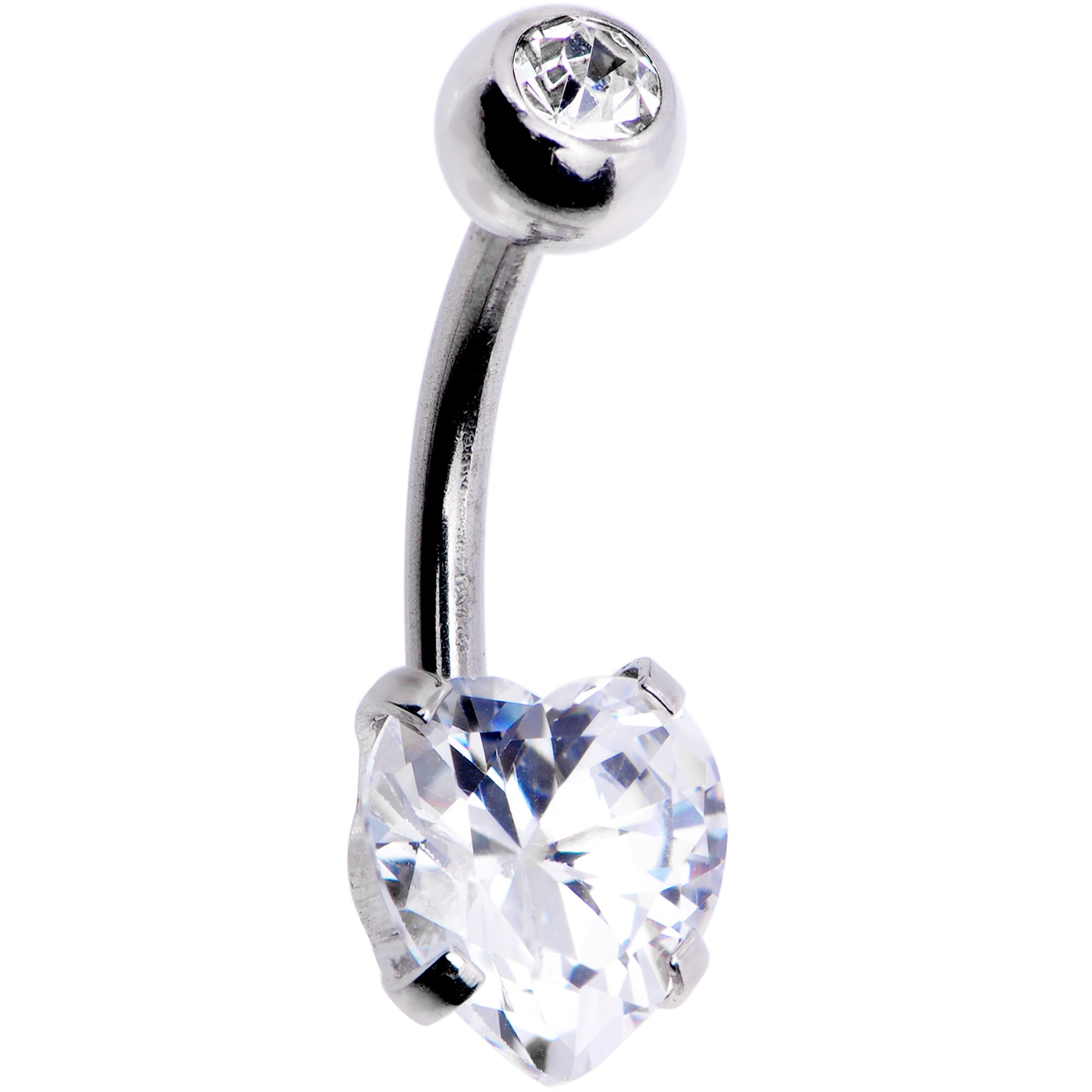 Body Candy Steel Heart Kissed Rose Dangle Belly Ring - Elegant Navel Piercing Jewelry for Women, Perfect for Parties, Beach & Everyday Wear