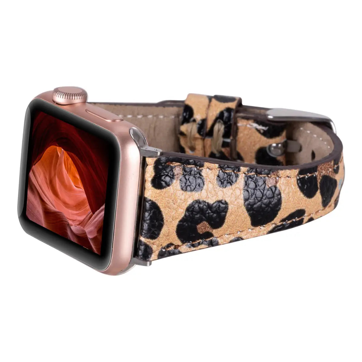 Leopard Print Leather Apple Watch Band - Slim & Stylish Replacement Strap for Women & Men - Perfect for Workouts, Office & Everyday Wear