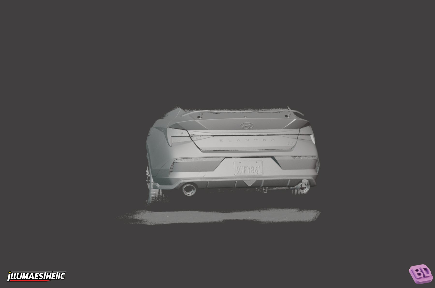 2020+ Hyundai Elantra CN7 N 3D Scan Model - High Precision Car Accessory for Racing Simulation & Automotive Design