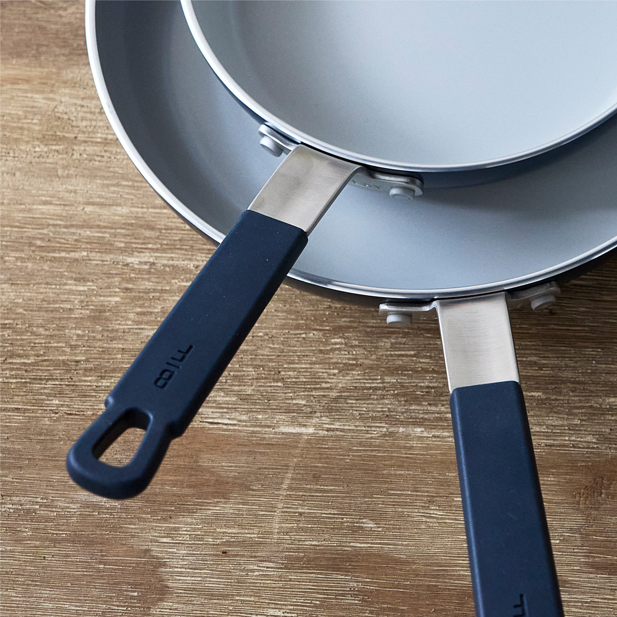 Bobby Flay by GreenPan Professional Ceramic Nonstick 8 and 10-Inch Frypan Set, Oxford Blue - Perfect for Sautéing, Frying & Healthy Cooking in Modern Kitchens