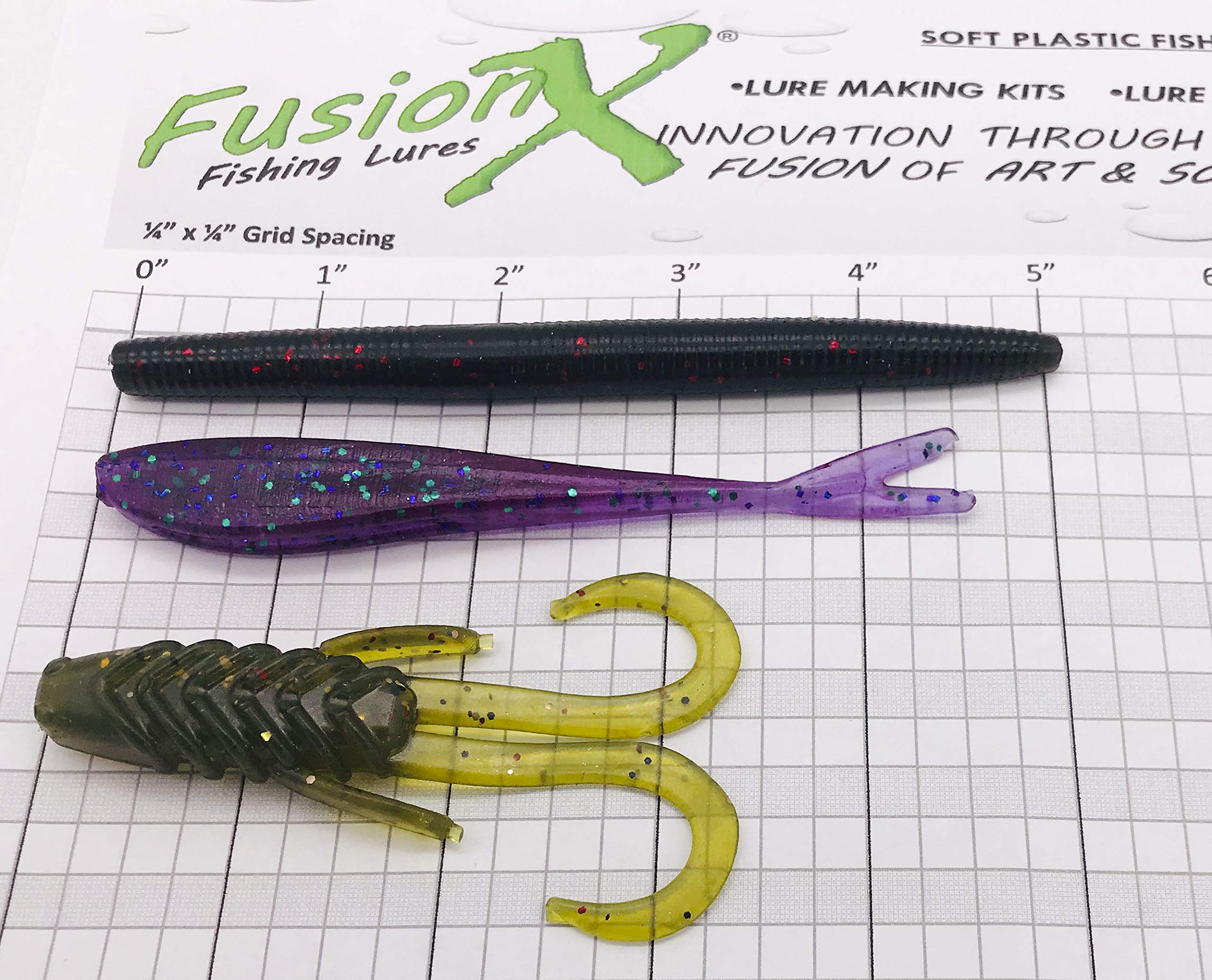 INJEX Vital BASS Lure Making Kit - 3 Soft Plastic Injection Fishing Lure Molds with Injector & 6 Resin Colors - DIY Bass Fishing Baits for Freshwater & Saltwater Anglers - Perfect for Crappie, Walleye, and Trout Fishing