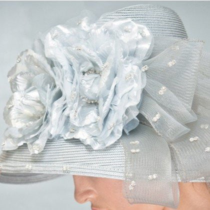 Elegant SG5007 Horsehair Silver Jewelry with Large Floral Design - Perfect for Weddings, Parties & Special Occasions
