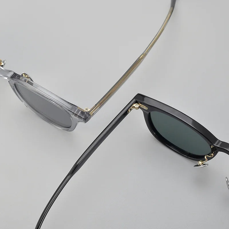 Black Unisex Square Polarized Sunglasses - Full Rim Acetate Frame UV Protection for Men & Women - Perfect for Driving, Beach, and Outdoor Activities