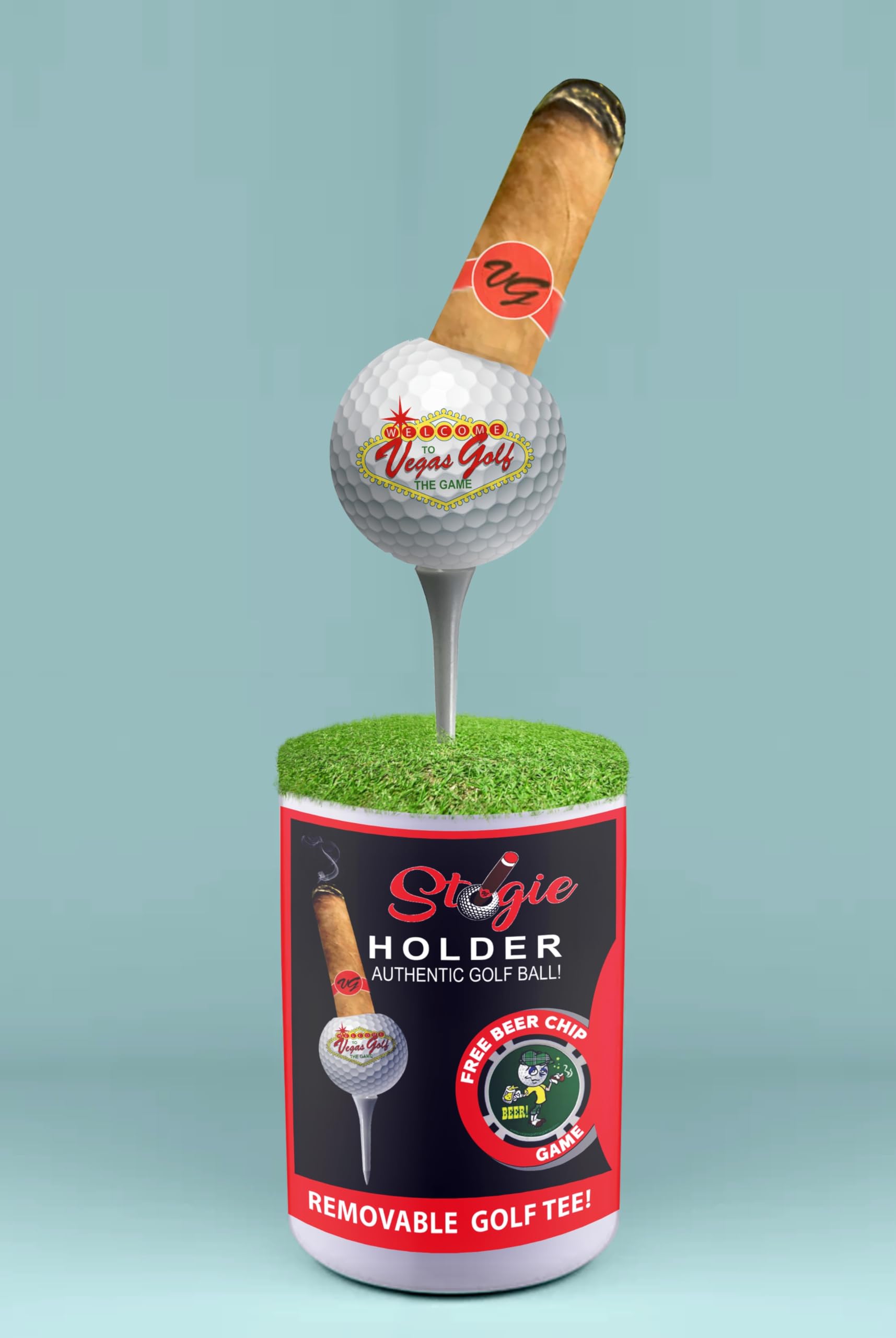 Premium Golf Ball Cigar Holder - Durable Stogie Stand for Golfers | Perfect for Golf Courses, Backyard BBQs & Outdoor Relaxation