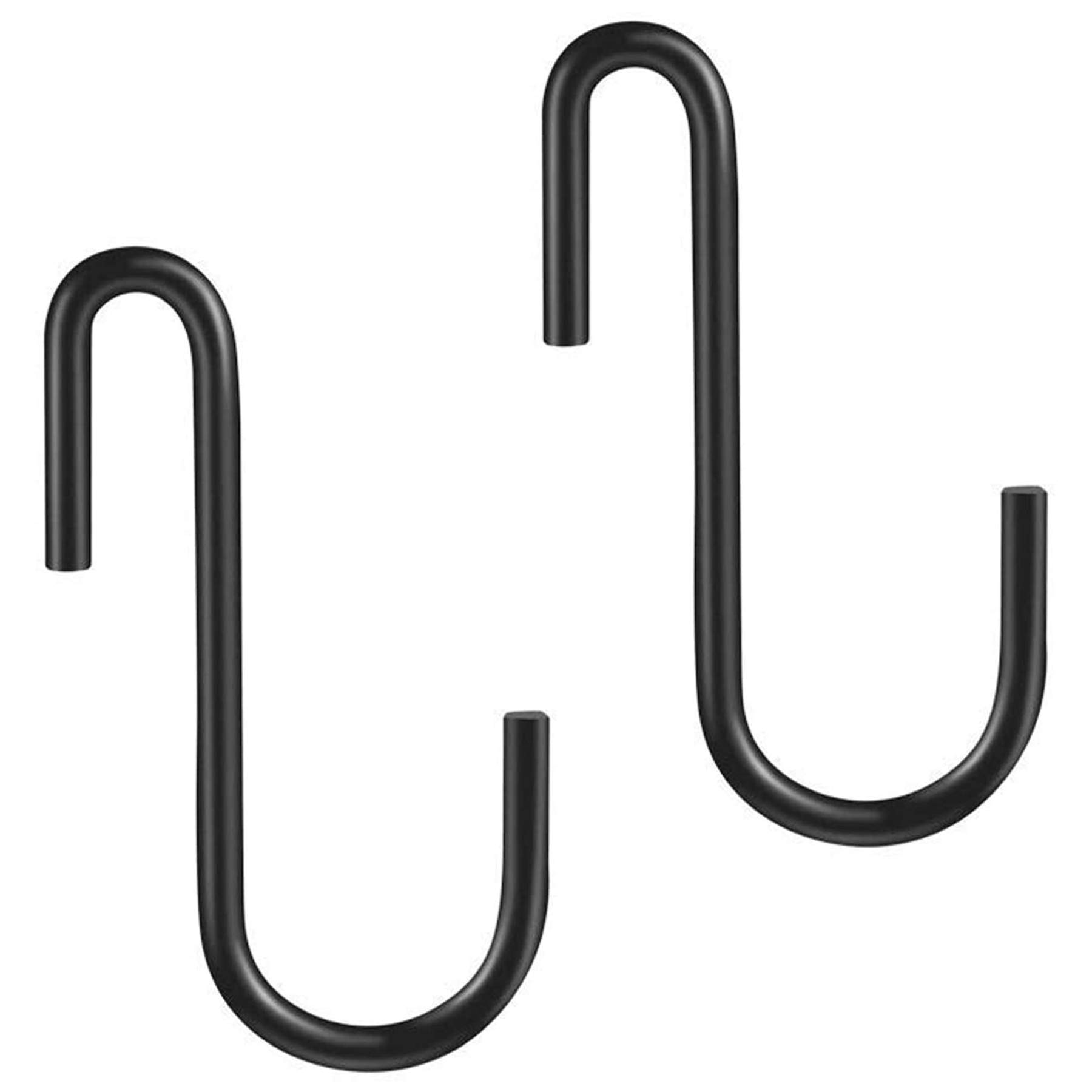 10 Pack Heavy Duty 4 Inch S Hooks - Black Large S-Shaped Hanging Hooks for Kitchen, Bathroom, Bedroom & Office - Perfect for Pots, Pans, Coats, Bags & Plant Hangers (Indoor/Outdoor Use)