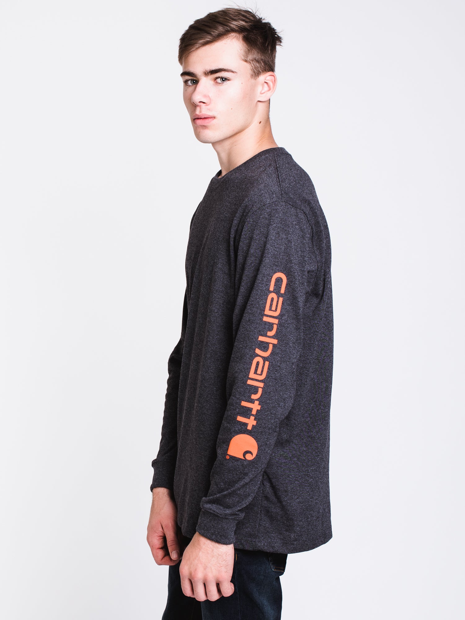 Carhartt Signature Long Sleeve T-Shirt for Men - Durable Workwear & Casual Wear - Perfect for Construction, Outdoor Activities & Everyday Use