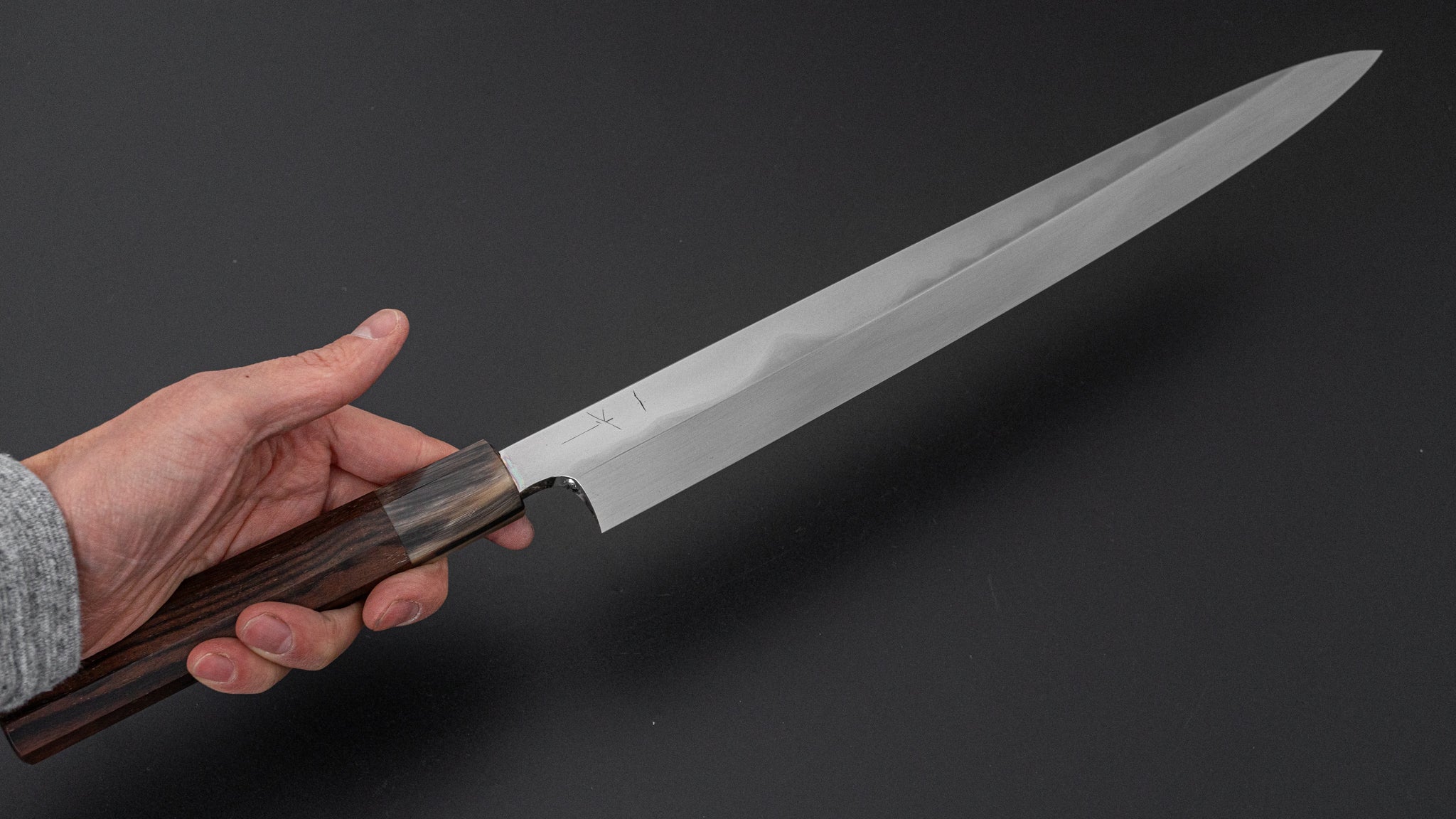 Hitohira Togashi White #1 Fuji Mizu Honyaki Yanagiba 330mm Sushi Knife with Taihei Makassar Ebony Handle & Saya - Premium Japanese Chef Knife for Sushi, Sashimi & Fine Slicing
