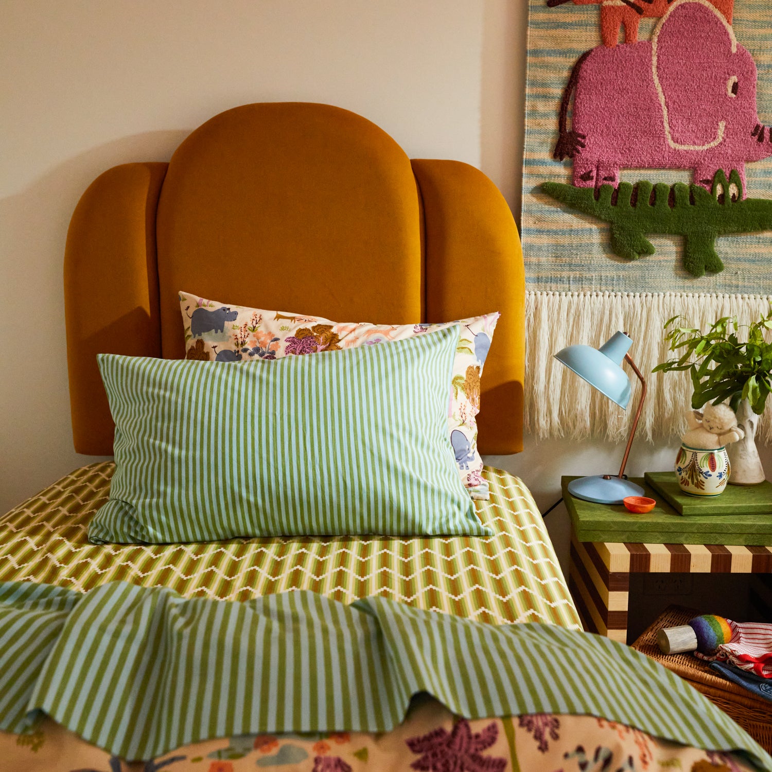 Premium Bundi Cotton Pillowcase Set - Soft & Breathable 2-Pack - Perfect for Bedroom, Guest Room & Travel - Palm Leaf Design