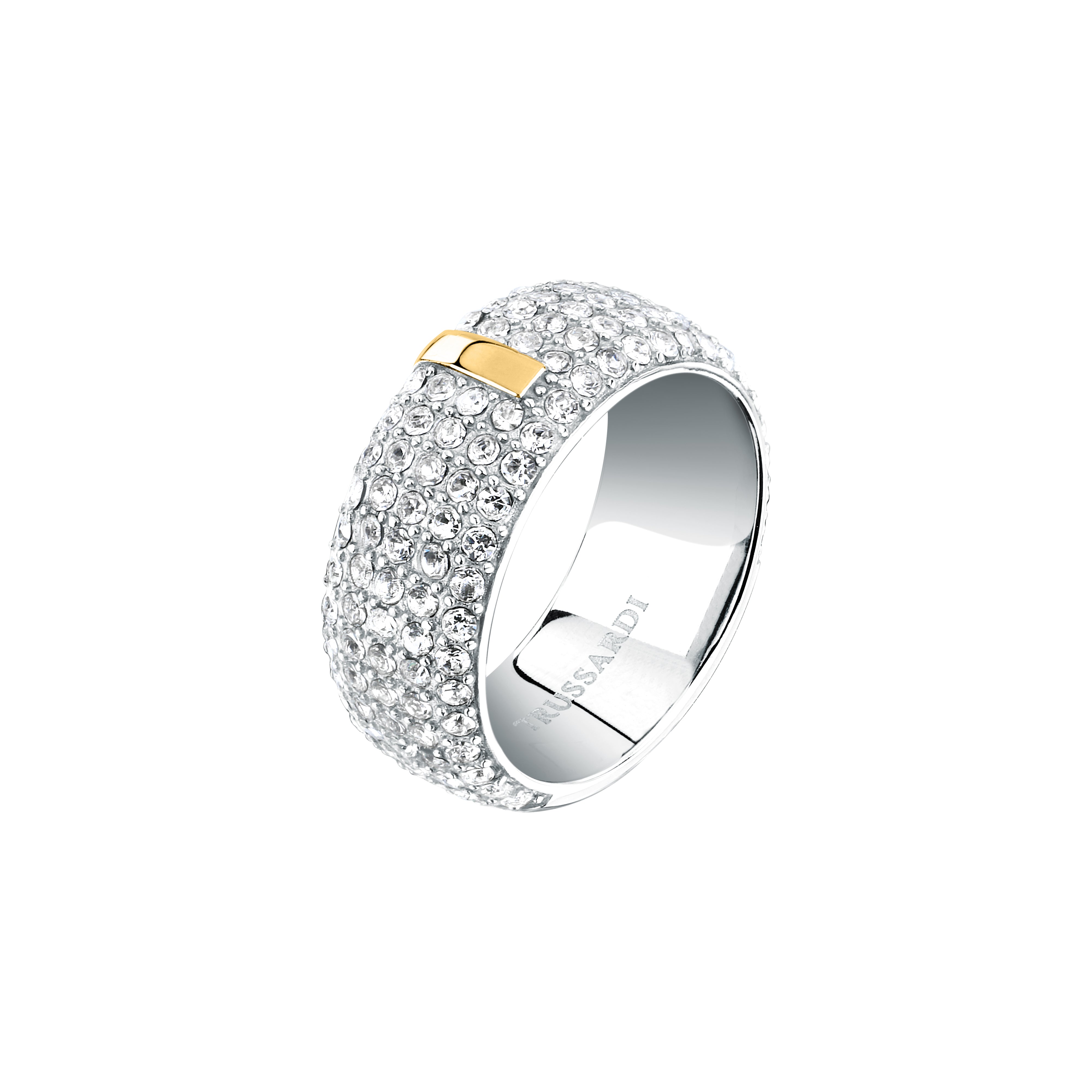 Trussardi Jewels T Round Anello Donna TJAYF17012 - Elegant Gold-Plated Women's Ring for Parties, Weddings & Special Occasions