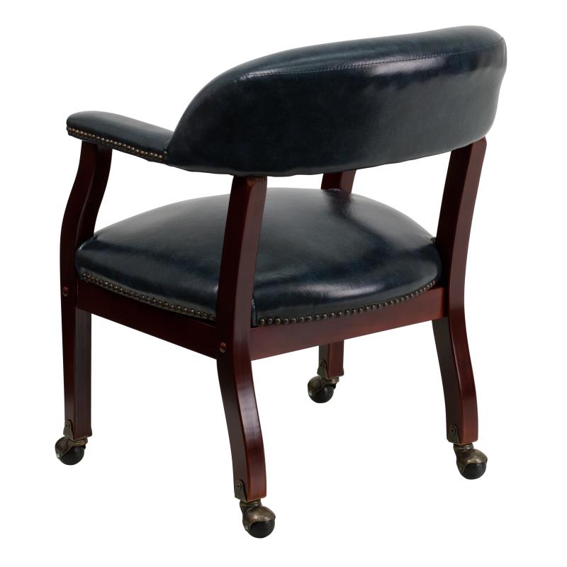 Premium FLASH Vinyl Conference Chair with Accent Nailhead Trim & Smooth-Rolling Casters - Ergonomic Office Chair for Executive Meetings, Home Office & Professional Workspaces
