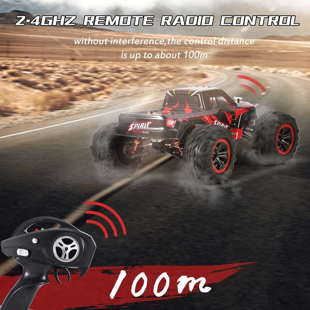 1/10 Scale Large Remote Control Car - 2.4GHz 4WD All Terrain RC Truck with 45° Climbing & 25KM/H High Speed | Electric Off-Road Racing Vehicle | Perfect Gift for Kids & Adults | Ideal for Backyard, Park, and Off-Road Adventures