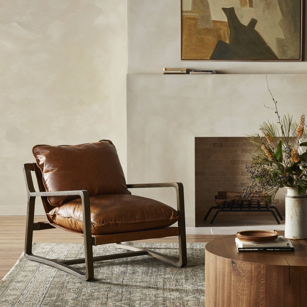 Ace Chair - Premium Raleigh Chestnut Leather Office Chair for Home & Work - Ergonomic Design for Comfort & Productivity