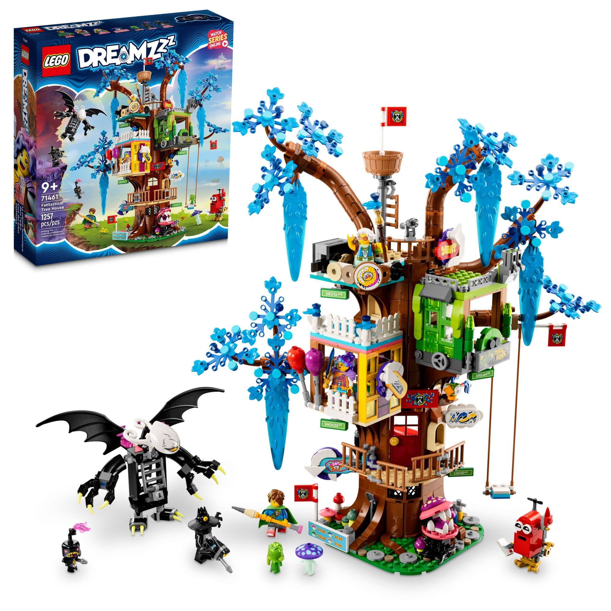 LEGO DREAMZzz Fantastical Tree House 71461 Building Set - 3 Detailed Rooms, Creative Construction Toy for Kids Ages 9+ with Mini Figures (Mrs. Castillo, Izzie, Mateo & Night Hunter) - Perfect for Imaginative Play, Birthday Gifts & STEM Learning Activities