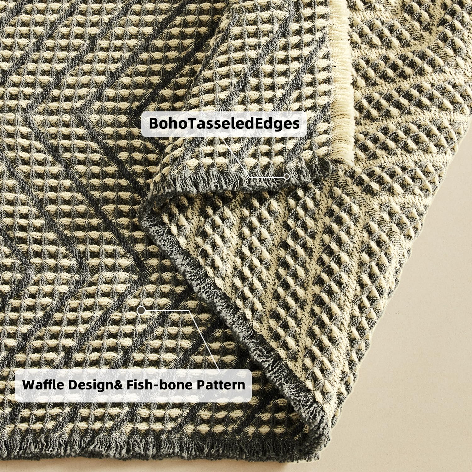 2'x6' Waffle Self-Drying Bath Mat - Non-Slip Ultra Soft Bathroom Rug in Bluish Grey & Yellow - Perfect for Bathroom, Shower, and Vanity Areas