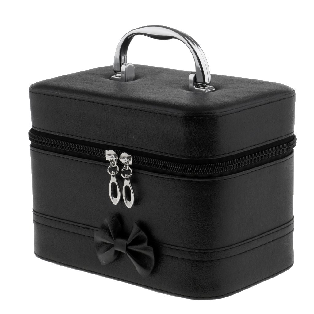 Travel Makeup Bag Organizer - Waterproof Cosmetic Storage Case for Toiletry & Beauty Essentials, Portable Handbag Holder (Black) - Perfect for Vacation, Gym, Business Trips & Daily Use