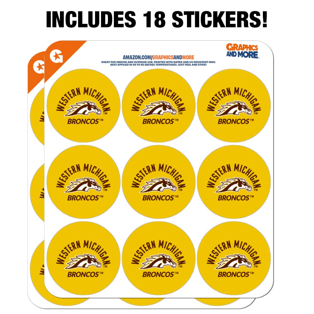 Western Michigan University Broncos 1 Inch Planner Stickers - Clear Scrapbooking Decals for Bullet Journals, DIY Crafts, and School Supplies (Pack of 50) - Perfect for College Students, Planners, and WMU Fans