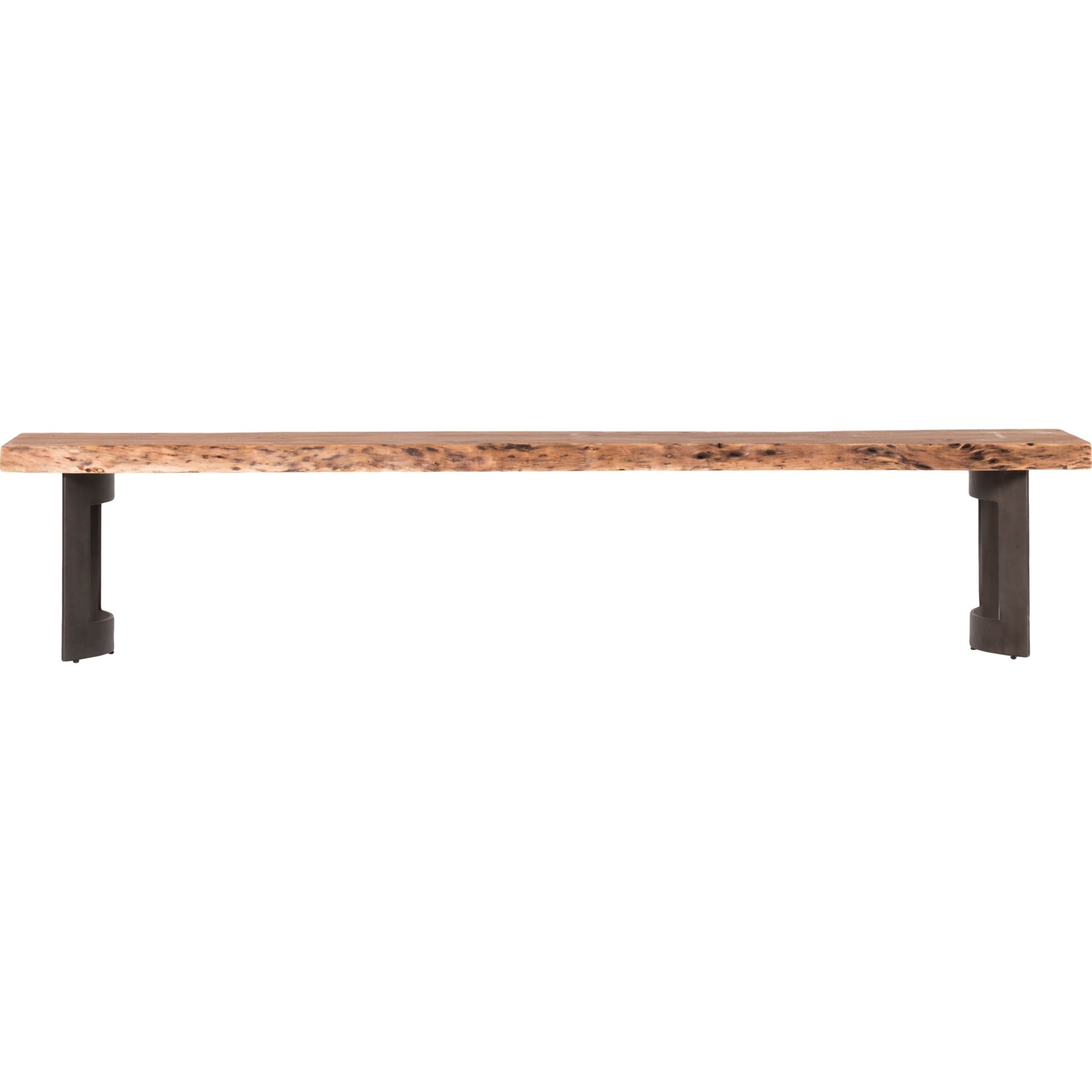 Rustic Smoked Wood Bent Dining Bench - Handcrafted Solid Wood Kitchen Table Bench for Farmhouse & Modern Dining Rooms - Perfect for Indoor & Outdoor Use