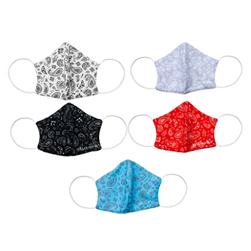 Medic Therapeutics 5-Pack Washable Face Masks - Reusable & Fashionable for Outdoor Activities