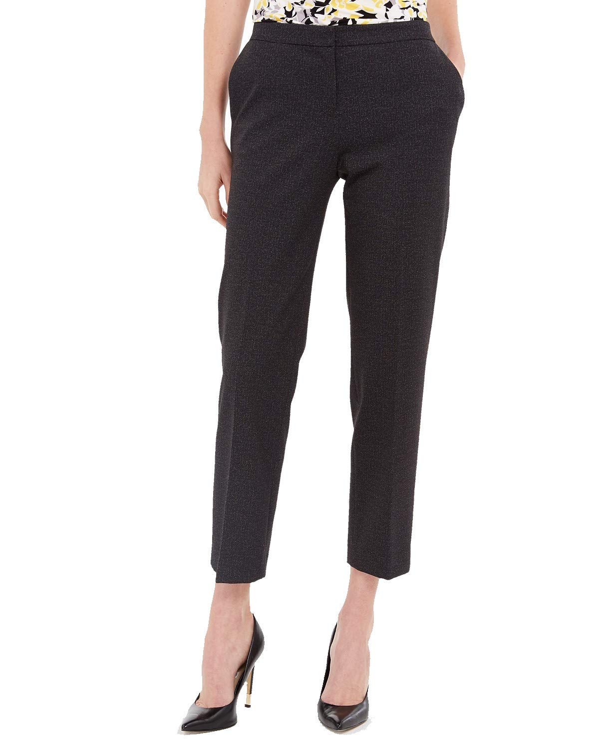 Kasper Women's Twill Ponte Elastic Waist Dress Pants - Comfortable Stretch Work Pants for Office & Business Casual Wear