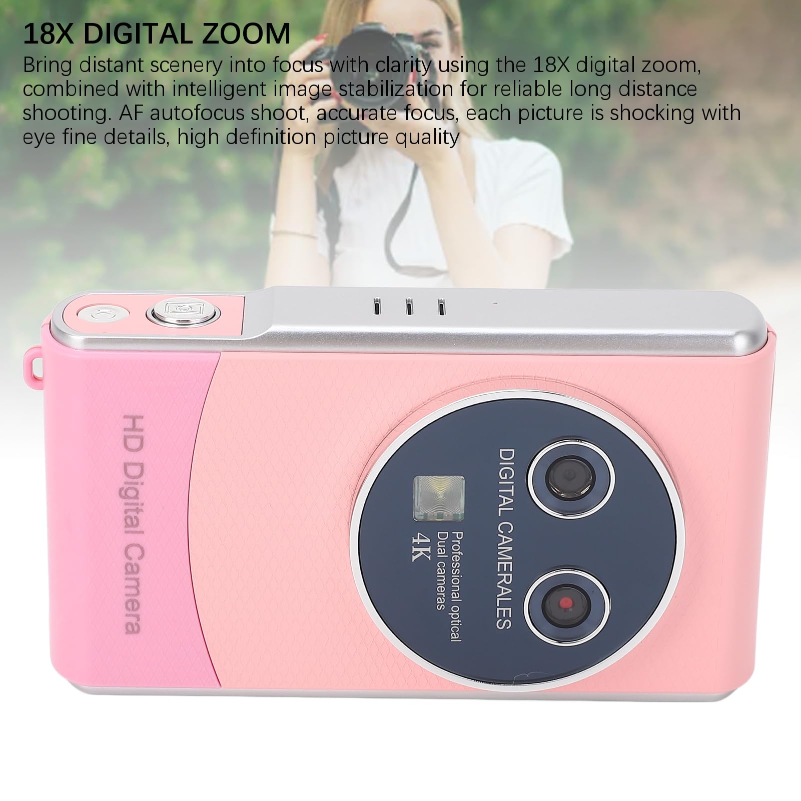 36MP 1080P HD Digital Camera for Photography & Vlogging - Dual Lens Auto Focus Compact Camera with 3