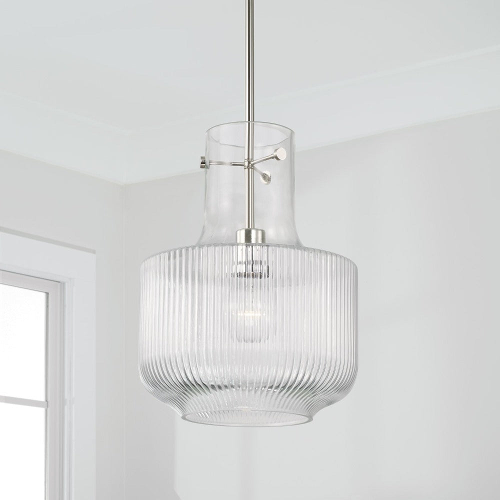 Brea 1 Light Pendant - Modern Single Bulb Hanging Light Fixture for Kitchen Island, Dining Room & Bedroom Lighting
