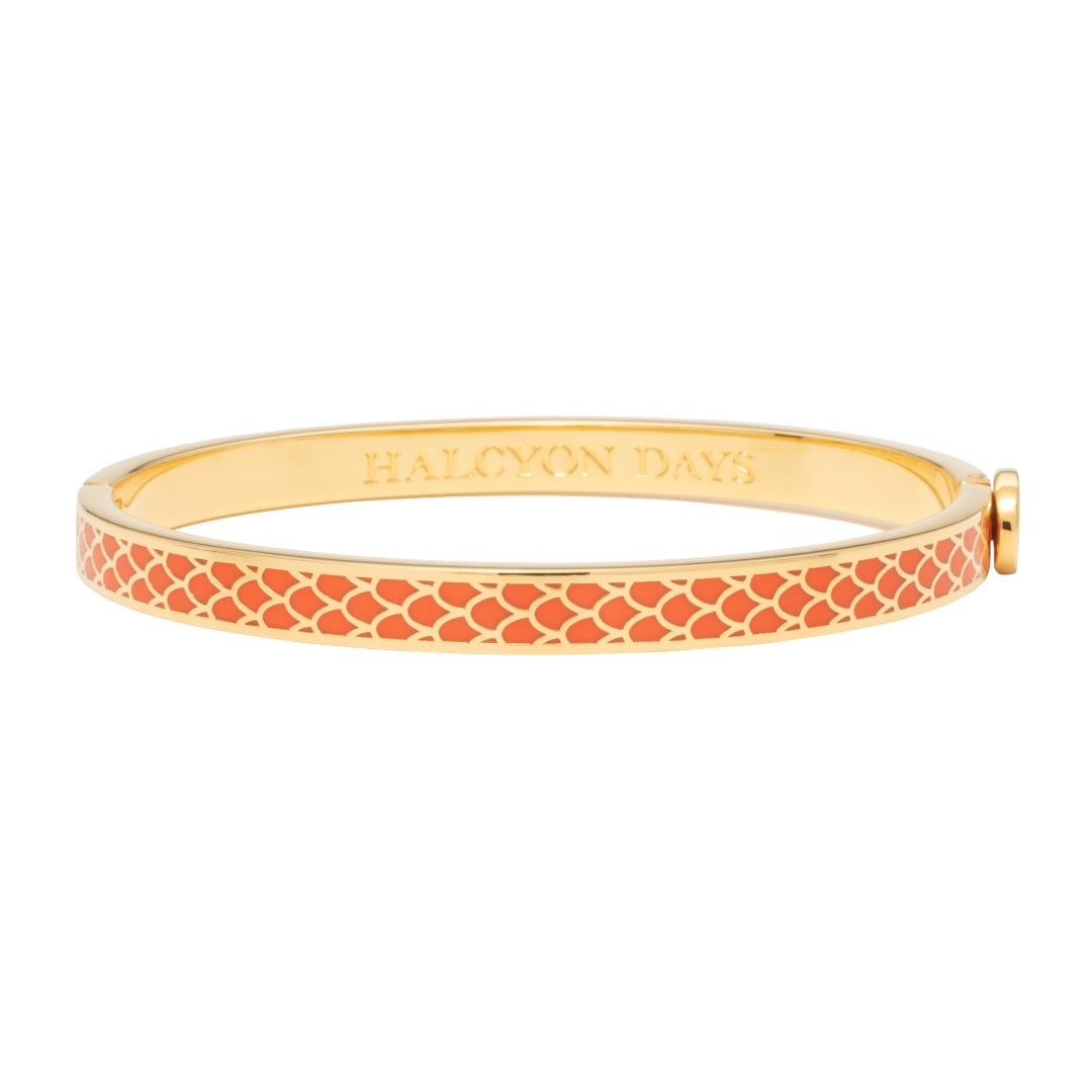Salamander Skinny Enamel Bangle Bracelet - Vibrant Orange Color, Adjustable & Lightweight for Women | Perfect for Casual Wear, Office Accessories & Gift Giving
