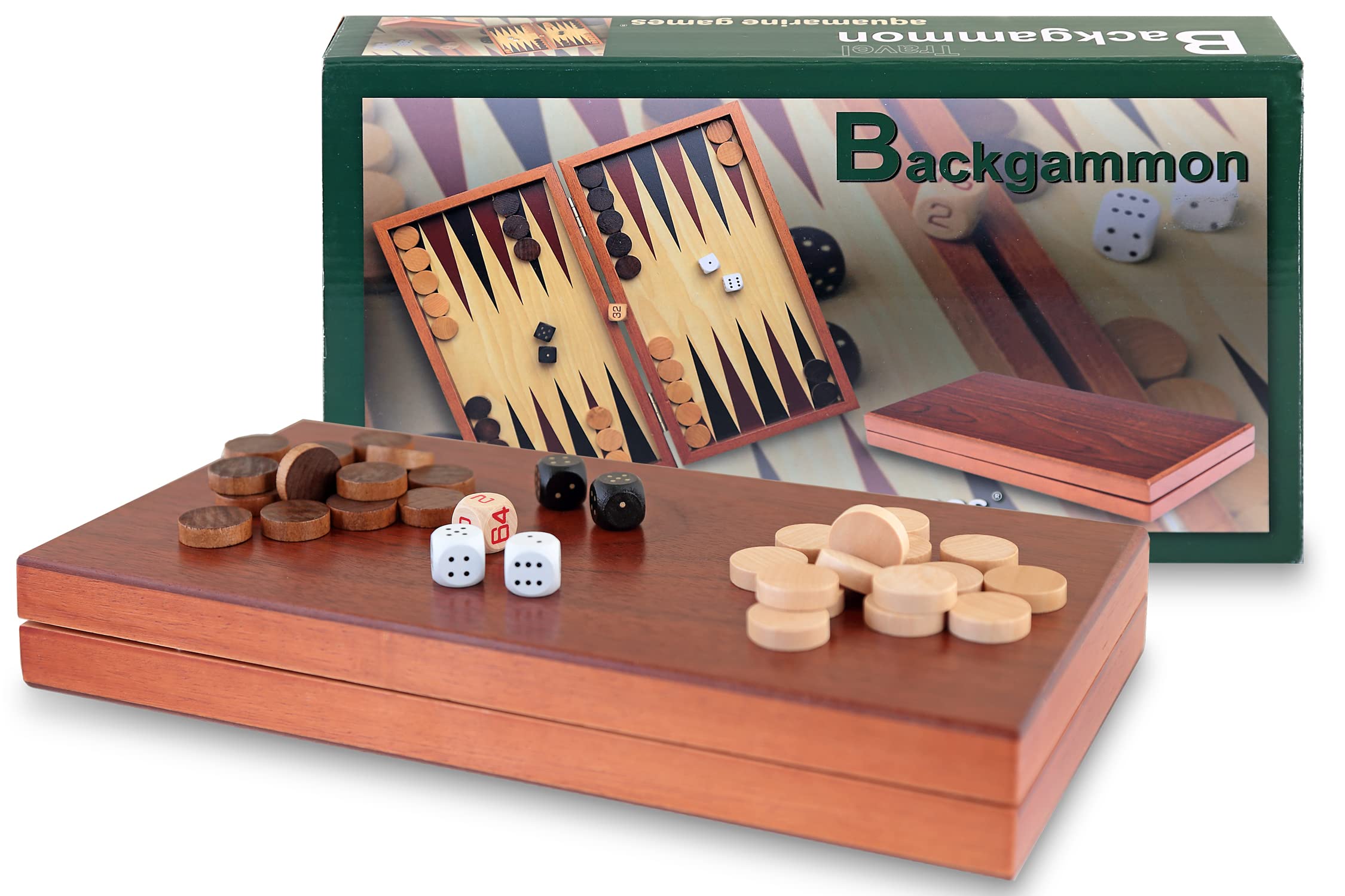 Travel Backgammon Set - FSC 100% Wood (SG1019) for Camping & Gifts