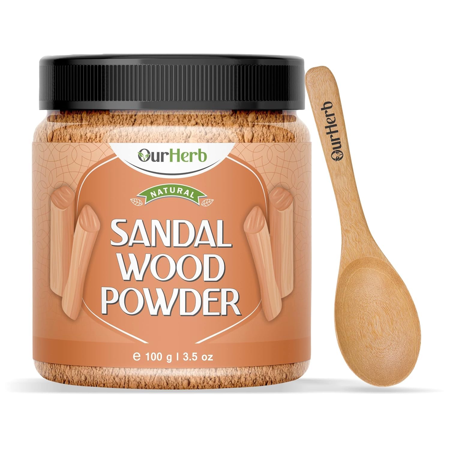 Pure Natural Sandalwood Powder Face Mask for Glowing Skin & Tan Removal - 100% Santalum Album Chandan Powder with Wooden Spoon (100g/3.5oz) | Brightening Facial Treatment for Acne, Dark Spots & Dull Skin | Perfect for Spa Day, Ayurvedic Skincare & DIY Beauty Routines