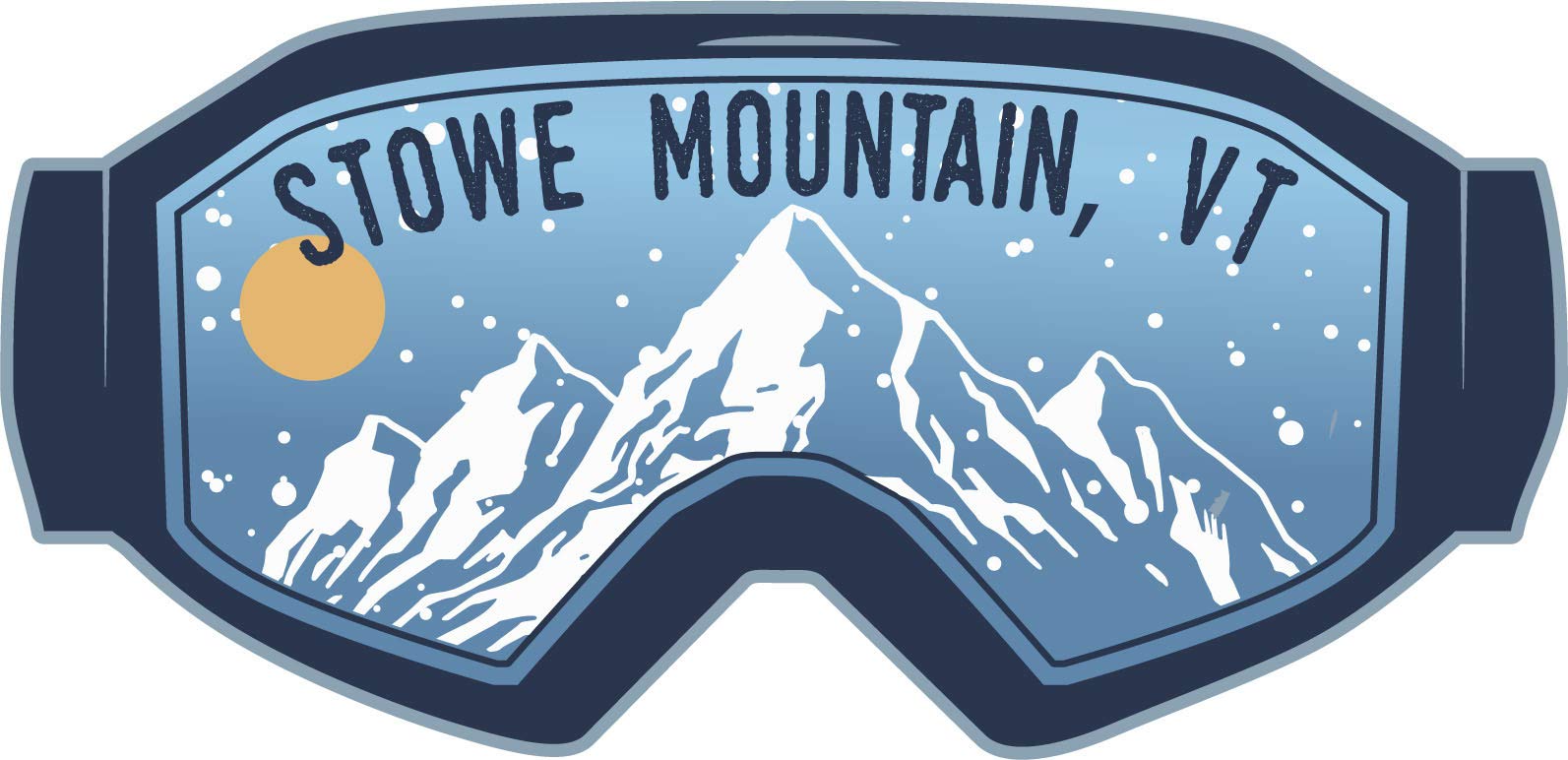 Stowe Mountain Vermont Ski Adventures Souvenir - 2 Inch Vinyl Decal Sticker Set (4-Pack) - Goggle Design for Ski Helmets, Laptops & Water Bottles - Perfect for Skiers & Winter Sports Fans