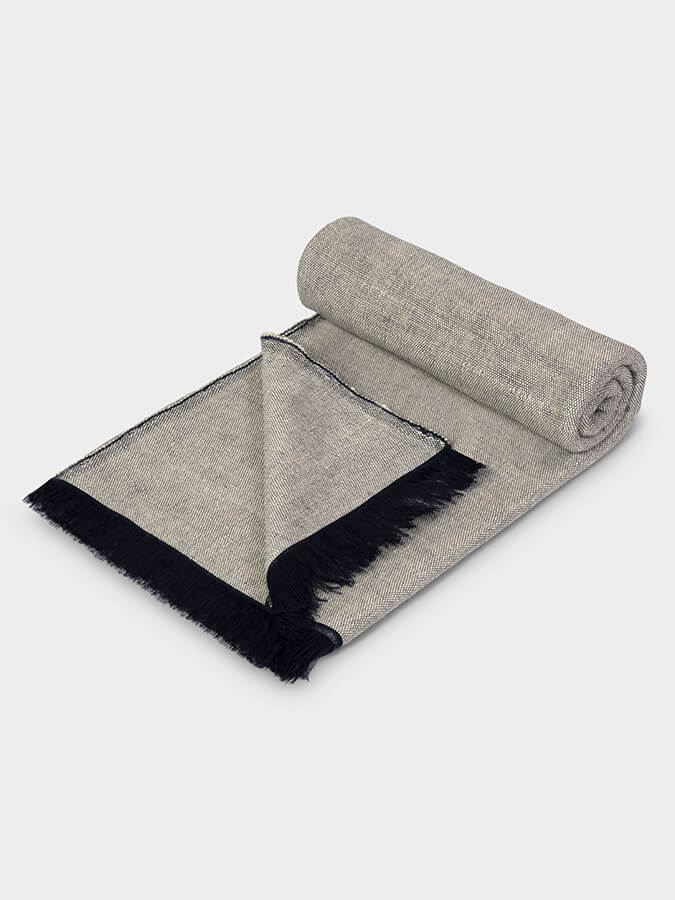 GOTS Certified Organic Cotton Yoga Blanket for Studio & Home - Two-Toned Design for Meditation, Relaxation & Yoga Practice