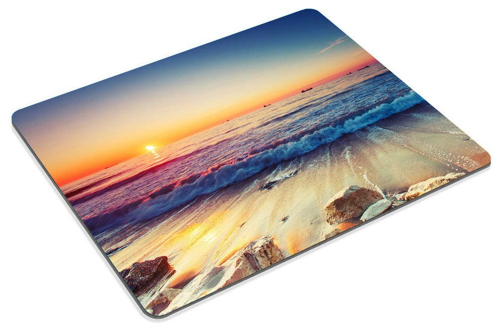 Custom Smooffly Gaming Mouse Pad - Original Nature Series Sunrise Over Sea Design | Perfect for PC, Laptop & Office Workstations | Ergonomic Non-Slip Surface for Gamers & Professionals