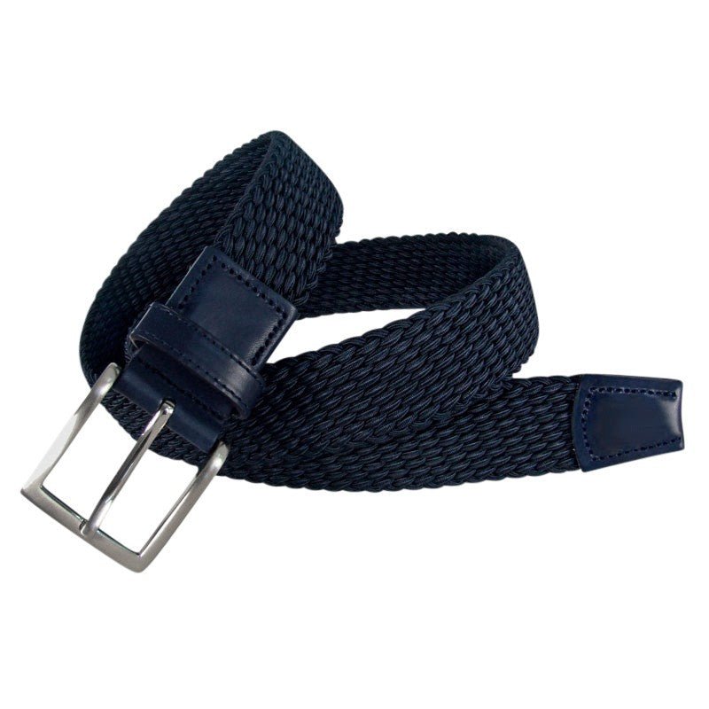 LEYVA Elastic Braided Belt for Men & Women - Adjustable Waistband, Navy Blue - Perfect for Casual Wear, Work, and Travel