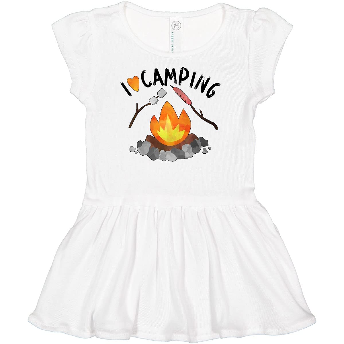 Inktastic I Love Camping - Campfire, Hot Dog & Marshmallows Baby Dress for Outdoor Adventures & Family Camping Trips